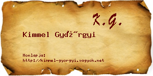 Kimmel Györgyi névjegykártya